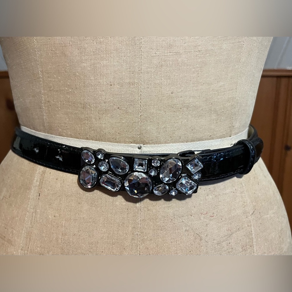 Faux Animal Embossed Belt /Jeweled Bkle